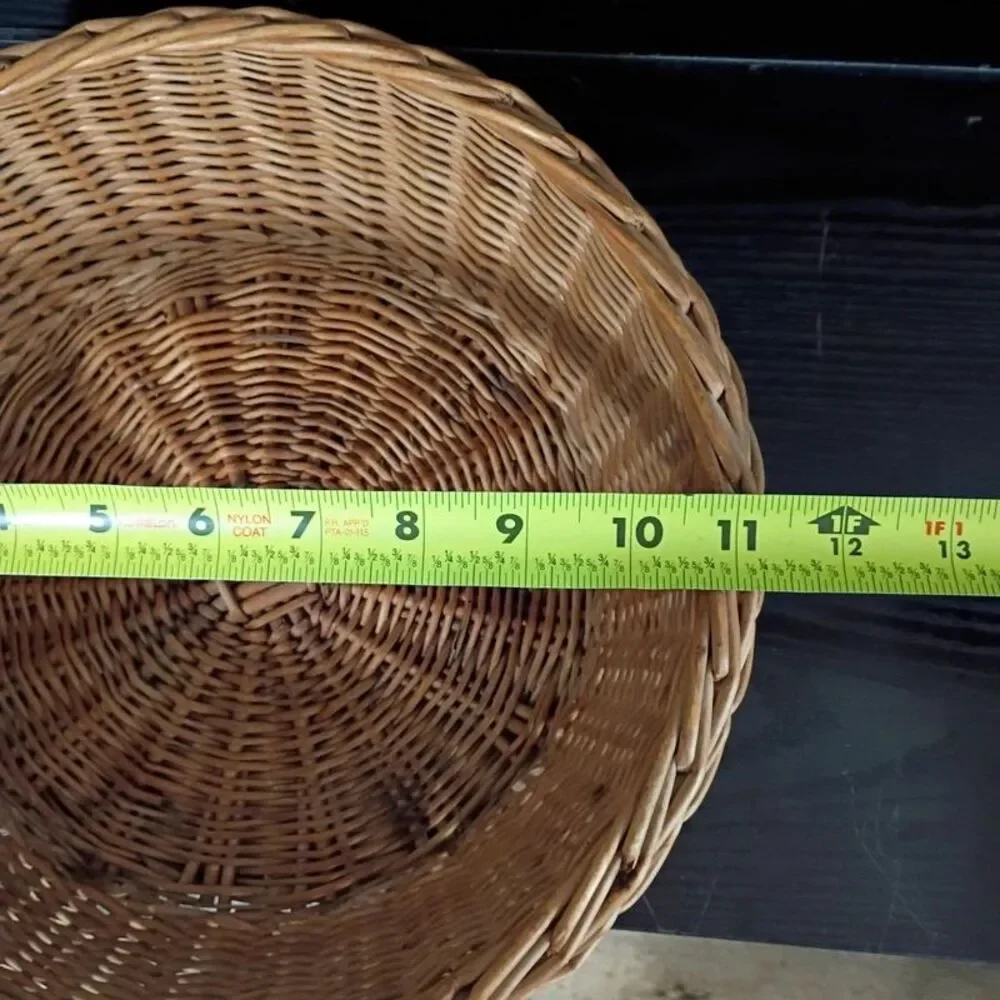 Round Wicker Basket Farmhouse Country Decoration